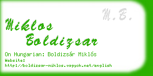 miklos boldizsar business card
