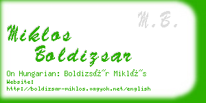 miklos boldizsar business card